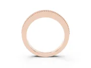 Round Diamond Channel Band Set in Rose gold with Milgrain Edges