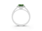 Fancy Green Oval Cut Diamond Halo Ring Set in Platinum with Solitaire Band and Prong Setting