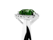 Heart-Shaped Halo Engagement Ring Setting for a Fancy Green Lab-Grown Diamond | Square Profile Band | Platinum