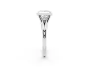 Princess Cut Bezel Solitaire Engagement Ring Setting | V Split Shank | Sterling Silver