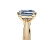 Princess Cut Tapered Solitaire Engagement Ring Setting for a Fancy Blue Lab-Grown Diamond | Yellow Gold