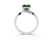 Asscher Cut Twisted Pave Engagement Ring Setting for a Fancy Green Lab-Grown Diamond | Split Shank | Platinum