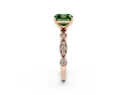 Asscher Cut Vintage Milgrain Engagement Ring Setting for a Fancy Green Lab-Grown Diamond | Rose Gold