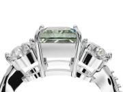 Princess Cut Engagement Ring Setting for a Fancy Green Lab-Grown Diamond | Sterling Silver - Design NV-24901