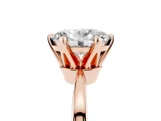 Oval Cut Diamond Solitaire Engagement Ring Set in Rose gold with Slim Tapered Solitaire Band