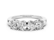 Four-Stone Round Diamond Band Set in Silver with Prong Setting