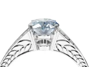 Oval Split Shank Pavé Engagement Ring Setting for a Fancy Blue Lab-Grown Diamond | Sterling Silver