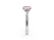 Asscher Cut Graduated Solitaire Engagement Ring Setting for a Fancy Pink Lab-Grown Diamond | Platinum