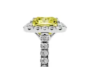 Princess Cut Raised Halo Engagement Ring Setting for a Fancy Yellow Lab-Grown Diamond | White Gold