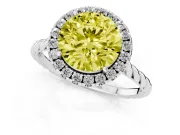Round Rope Halo Engagement Ring Setting for a Fancy Yellow Lab-Grown Diamond | Platinum