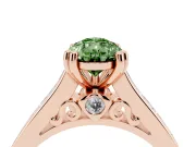 Pear-Shaped Channel Engagement Ring Setting for a Fancy Green Lab-Grown Diamond | Rose Gold - Design NV-24671