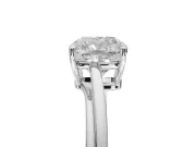 Cushion Cut Bypass Solitaire Engagement Ring Setting | Plain Polished Band | Sterling Silver