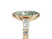 Marquise Tapered Baguette Engagement Ring Setting for a Fancy Green Lab-Grown Diamond | Yellow Gold