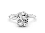Radiant Cut Bypass Solitaire Engagement Ring Setting | Plain Polished Band | Platinum