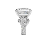 Princess Cut Pavé Solitaire Engagement Ring Setting | Crossover Gallery | Platinum