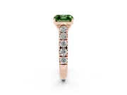 Asscher Cut Engagement Ring Setting for a Fancy Green Lab-Grown Diamond | Rose Gold - Design NV-24643