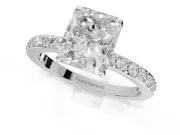Radiant Cut Hidden Halo Engagement Ring Setting | White Gold