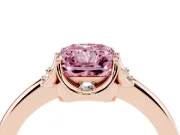 Radiant Cut Petal Halo Engagement Ring Setting for a Fancy Pink Lab-Grown Diamond | Rose Gold