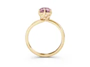Emerald Cut Bypass Solitaire Engagement Ring Setting for a Fancy Pink Lab-Grown Diamond | Plain Band | Yellow Gold