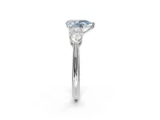 Pear-Shaped 3-Stone Engagement Ring Setting for a Fancy Blue Lab-Grown Diamond | Sterling Silver