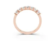 Oval Diamond Eternity Band Set in Rose gold with Shared Prongs