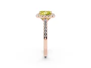 Princess Cut Raised Halo Engagement Ring Setting for a Fancy Yellow Lab-Grown Diamond | Rose Gold