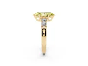 Fancy Yellow Marquise Cut Diamond Five-Stone Prong Set Engagement Ring Set in Yellow gold with Channel Band