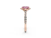 Radiant Cut Floral Petal Engagement Ring Setting for a Fancy Pink Lab-Grown Diamond | Petal Accents | Rose Gold