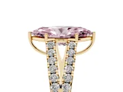 Marquise Graduated Split Shank Engagement Ring Setting for a Fancy Pink Lab-Grown Diamond | Yellow Gold