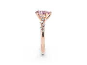 Pear-Shaped Graduated Accent Engagement Ring Setting for a Fancy Pink Lab-Grown Diamond | Rose Gold