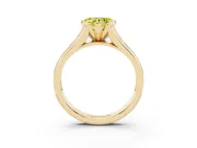 Heart-Shaped Half Bezel Engagement Ring Setting for a Fancy Yellow Lab-Grown Diamond | Yellow Gold