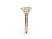 Pear-Shaped Vintage Three Stone Engagement Ring Setting for a Fancy Yellow Lab-Grown Diamond | Rose Gold