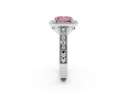 Radiant Cut Halo Engagement Ring Setting for a Fancy Pink Lab-Grown Diamond | Platinum