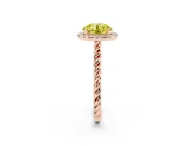 Round Rope Halo Engagement Ring Setting for a Fancy Yellow Lab-Grown Diamond | Rose Gold