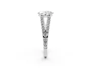 Oval Graduated Pave Split Shank Engagement Ring Setting | V Split Shoulders | Platinum