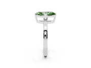 Marquise Solitaire Engagement Ring Setting for a Fancy Green Lab-Grown Diamond | Flat Tab Prongs | Sterling Silver
