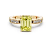 Emerald Cut Vintage Pavé Engagement Ring Setting for a Fancy Yellow Lab-Grown Diamond | Yellow Gold