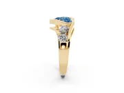 Heart-Shaped Bezel Bypass Engagement Ring Setting for a Fancy Blue Lab-Grown Diamond | Yellow Gold