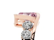 Radiant Cut Bezel Bypass Engagement Ring Setting for a Fancy Pink Lab-Grown Diamond | Rose Gold