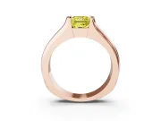Princess Cut Half Bezel Solitaire Engagement Ring Setting for a Fancy Yellow Lab-Grown Diamond | Wide Band | Rose Gold