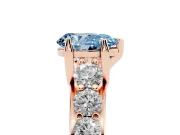 Pear-Shaped Graduated Engagement Ring Setting for a Fancy Blue Lab-Grown Diamond | Rose Gold