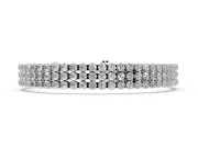 Round Lab-Grown Diamond Three-Row Tennis Bracelet | Claw Prong Cups | White Gold