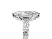 Marquise Tapered Baguette Engagement Ring Setting | Bar Set Sides | White Gold