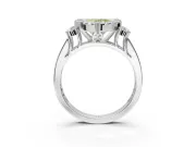 Heart-Shaped Halo Engagement Ring Setting for a Fancy Yellow Lab-Grown Diamond | Side Clusters | Sterling Silver