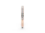 Round Diamond Slender Eternity Band Set in Rose gold with Pavé U-Prong Setting