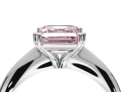 Princess Cut Tapered Solitaire Engagement Ring Setting for a Fancy Pink Lab-Grown Diamond | Platinum