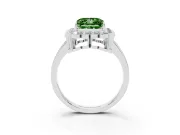 Princess Cut Halo Engagement Ring Setting for a Fancy Green Lab-Grown Diamond | Sterling Silver - Design NV-24719