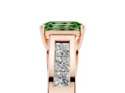 Emerald Cut Channel-Set Engagement Ring Setting for a Fancy Green Lab-Grown Diamond | Rose Gold