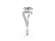 Pear-Shaped Bypass Engagement Ring Setting for a Fancy Green Lab-Grown Diamond | Sterling Silver