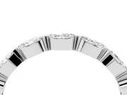 Marquise Lab-Grown Diamond Bar Set Half Eternity Wedding Band | Open Sides | Platinum